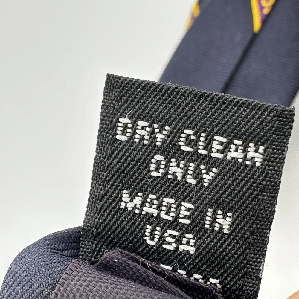University of Northern Iowa UNI 100% Silk Necktie Schreter Navy Purple Gold